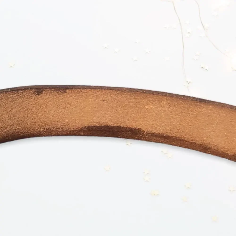 Vintage 80s Kids Debossed Custom Stacey Tan Western Cowboy Leather Rodeo Belt